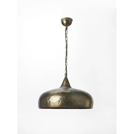 Hammered Antique Brass 1 Light Pendant